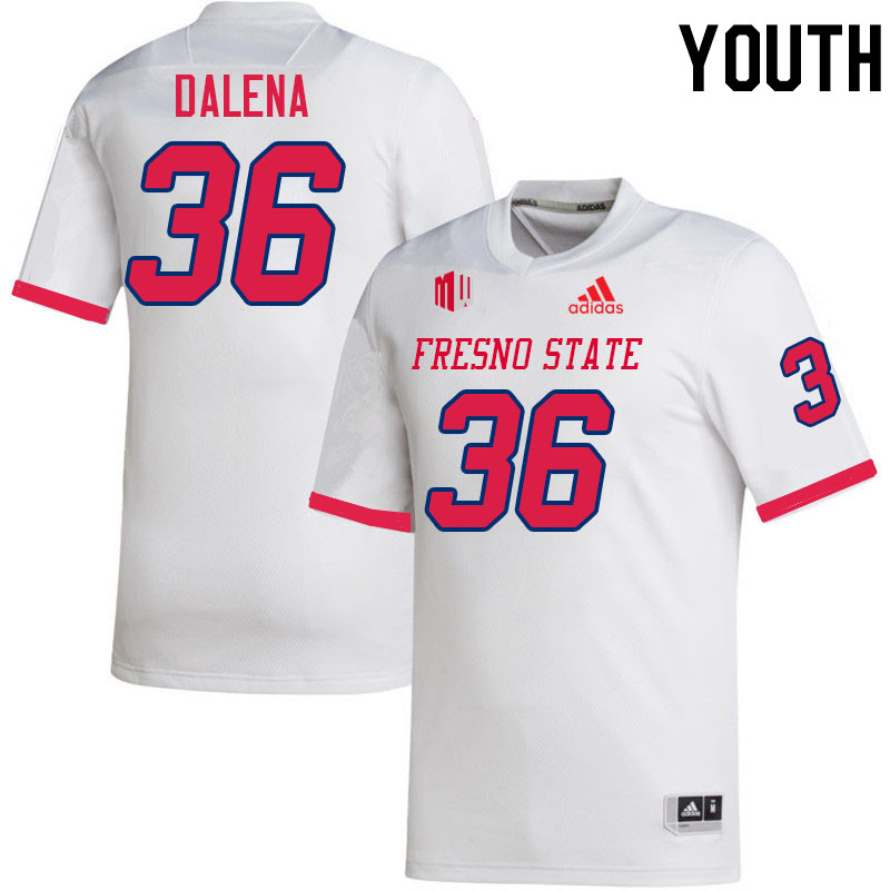 Youth #36 Joe Dalena Fresno State Bulldogs College Football Jerseys Stitched-White